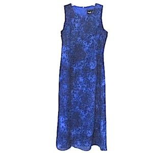 VTG Cobalt Blue Sheer Maxi Dress, Size 8P